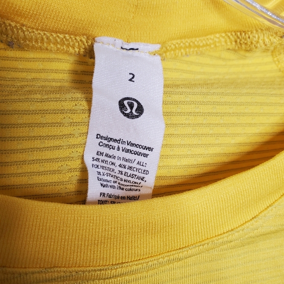 Lululemon athletica swiftly Tech 2.0 race yellow long sleeve running shirt 2 - Picture 4 of 6
